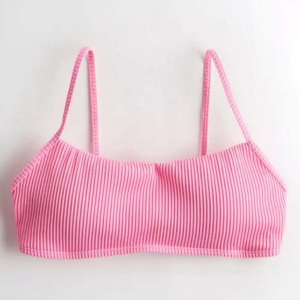 Hollister Pink Ripped Scoop Swim Top